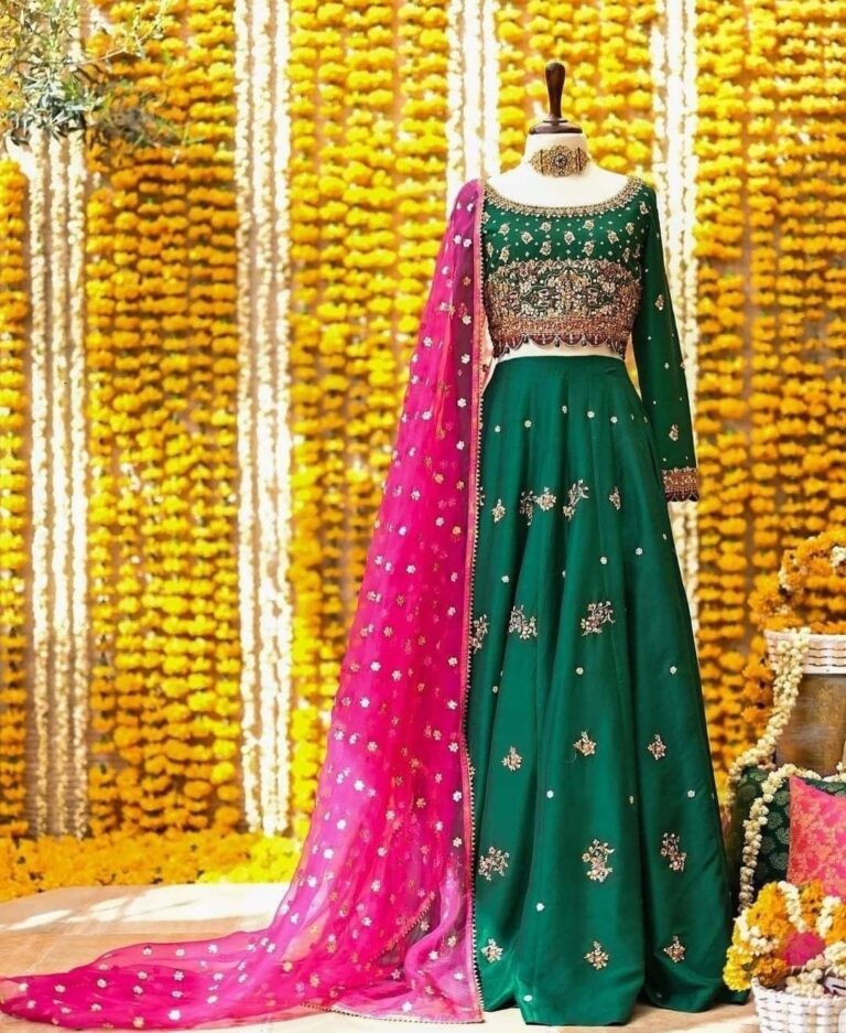 Mehndi Dress On Pure Rawsilk