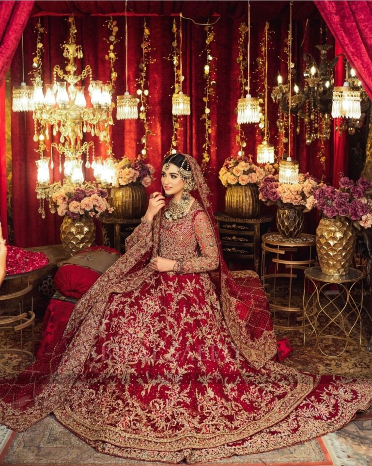 Long Bridal Maxi With Lehnga - Image 3