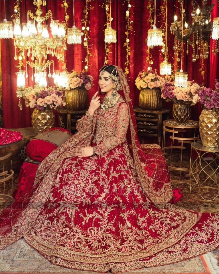 Long Bridal Maxi With Lehnga - Image 4