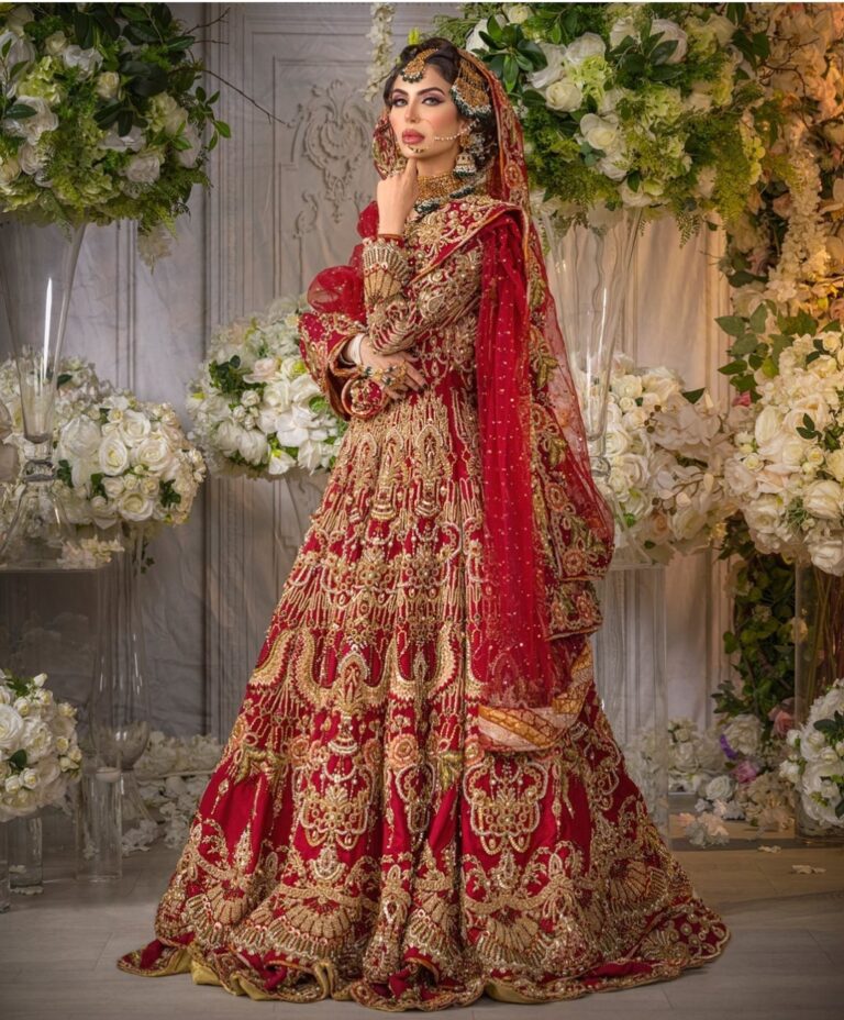 Beautiful Long Bridal Maxi with Lehenga