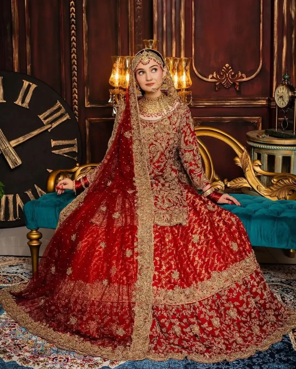 Redish Mehroon Bridal Farshi Lehnga