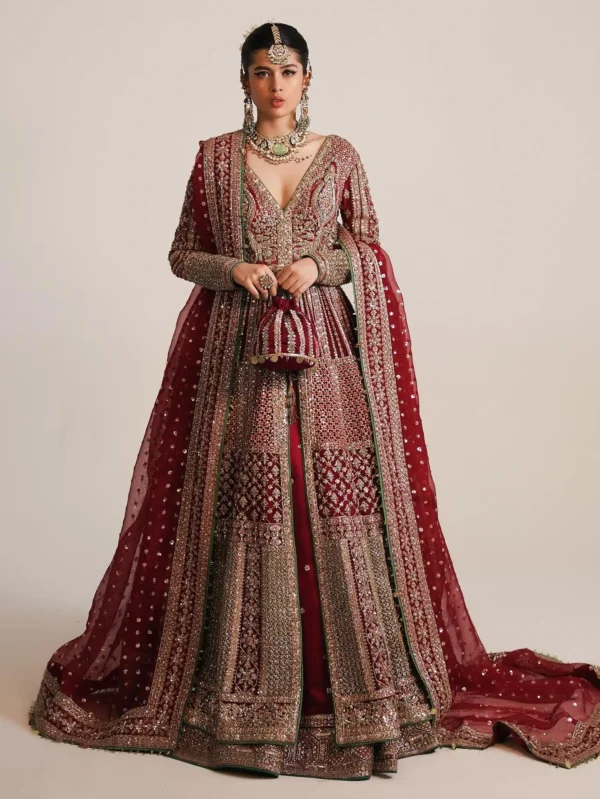 Berry Red Bridal Outfit