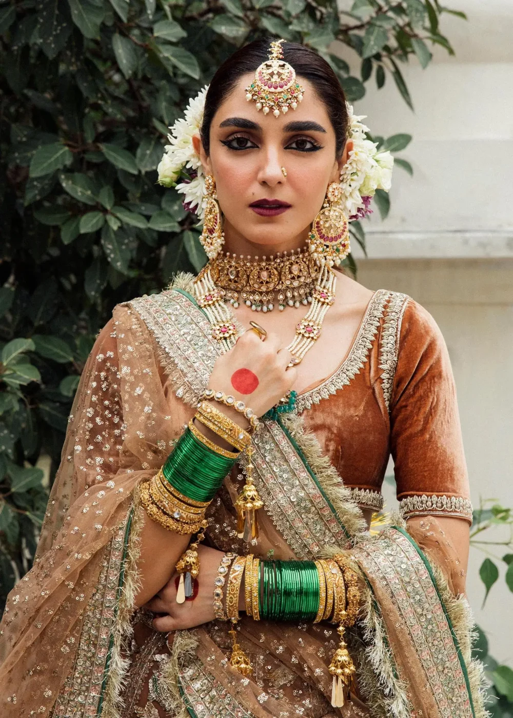 Radiant Beige Gold Net Lehenga