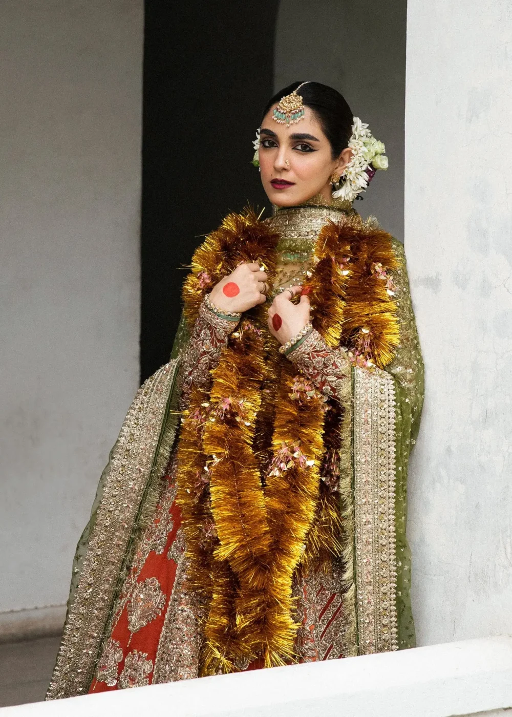 Radiant Beige Gold Net Lehenga