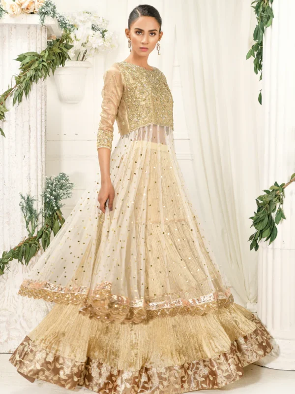 White Gold Kamdani Lehenga Set