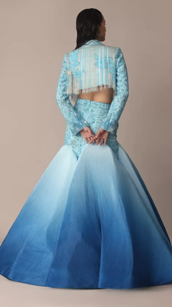 Tassel Embellished Fishcut Lehenga Set