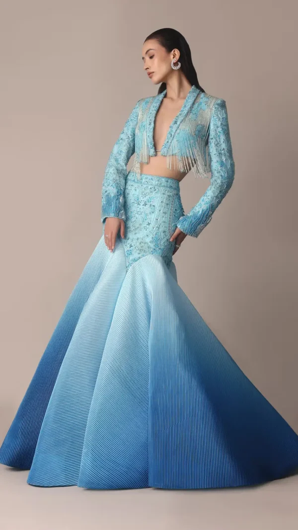 Tassel Embellished Fishcut Lehenga Set