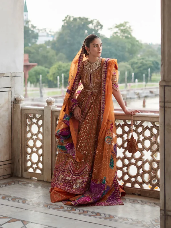 The Rust Charmeuse Kalidaar Lehenga Set