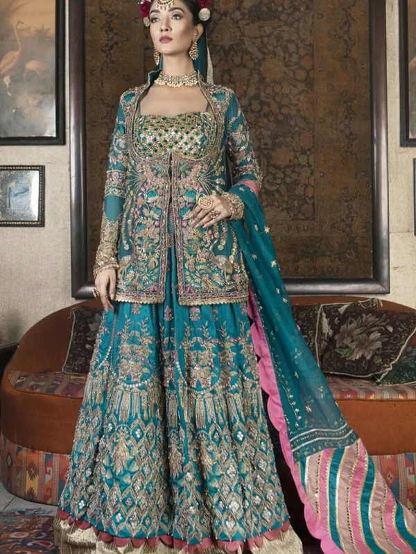 Stunning Teal Lehenga Choli Bridal