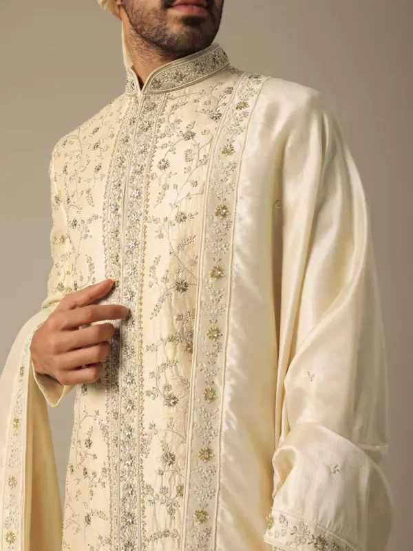 Elegance Golden Sherwani Set