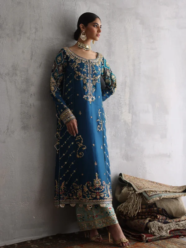 Raw Silk Ganga Jamni Zardozi Suit