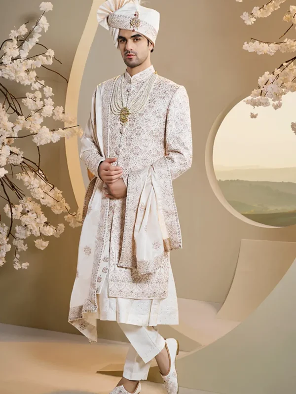 off white sherwani set