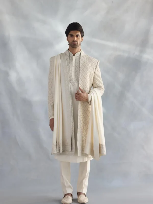 Mint Green Silk sherwani