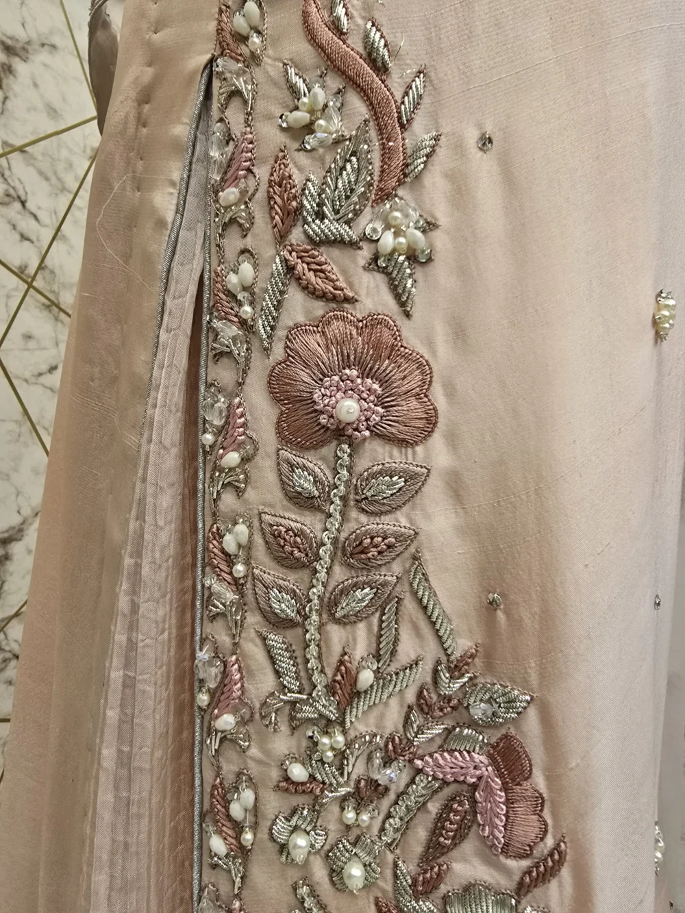 Light Pink Long Shirt with Crush Sharara