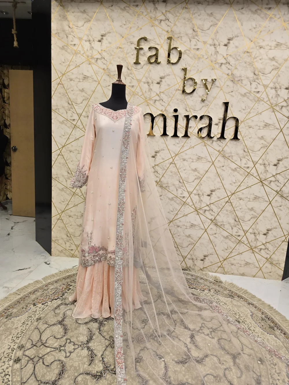 Light Pink Long Shirt with Crush Sharara