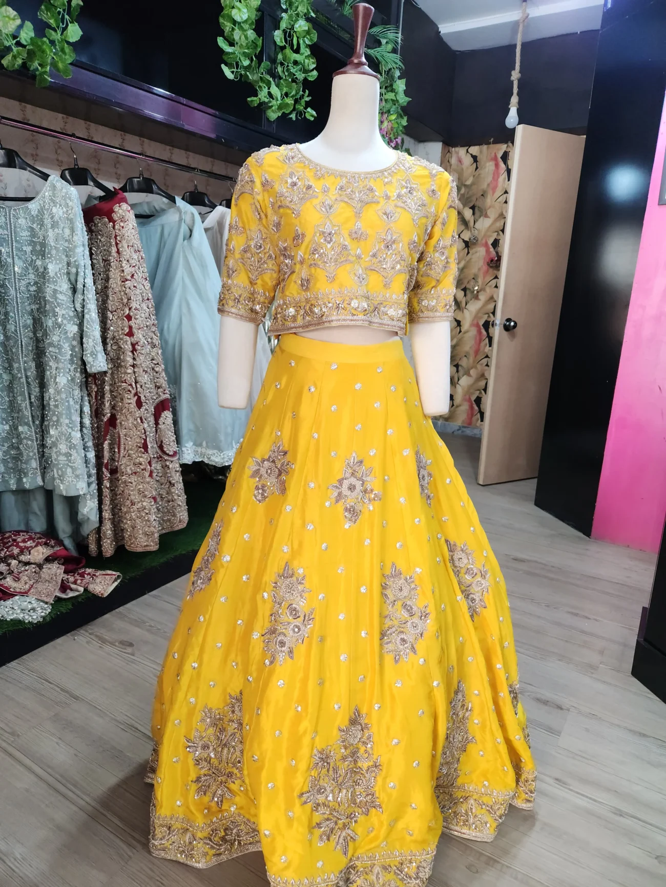 Yellow Pakistani Bridal Lehnga for Mehndi