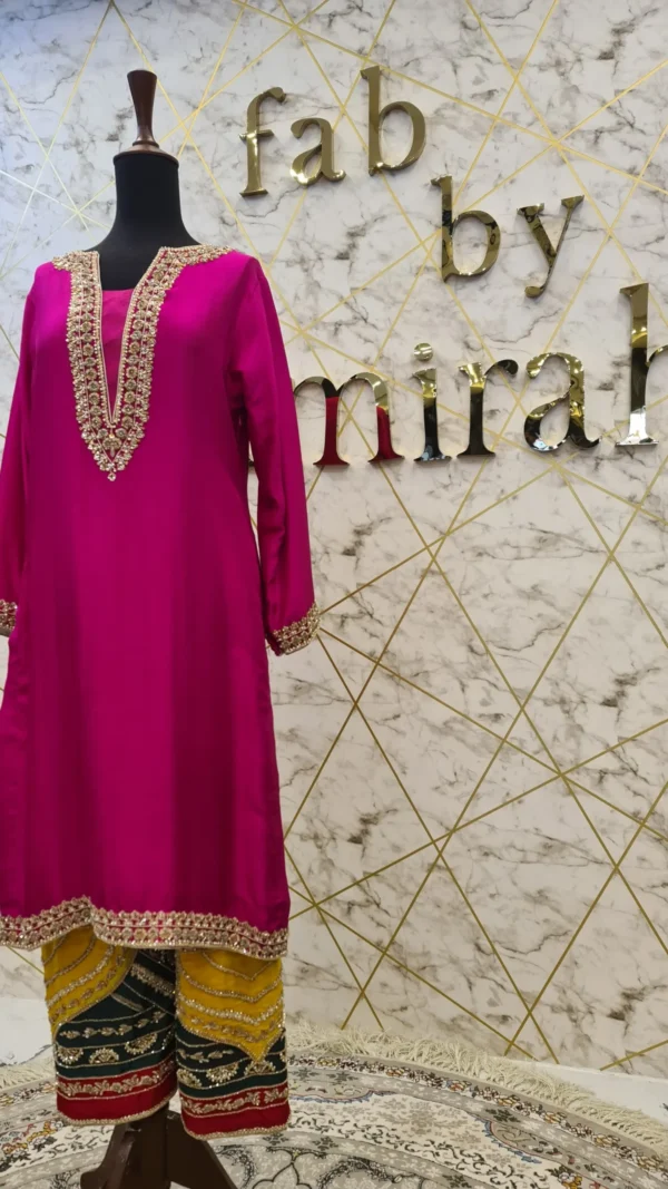 Pink Hand Embroidered Party Dress