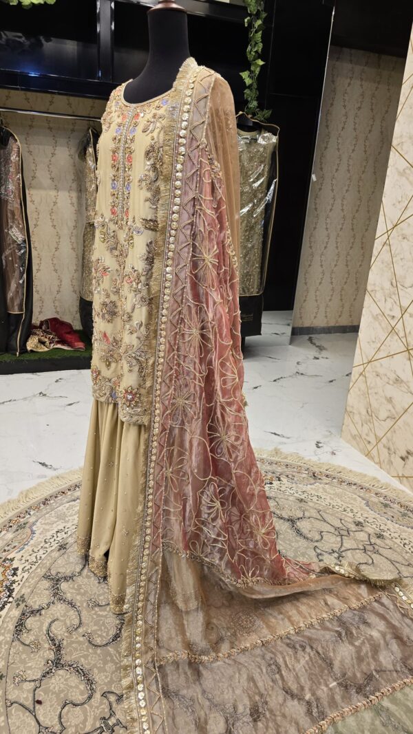 Beige Pure Stuff Party Wear Dress