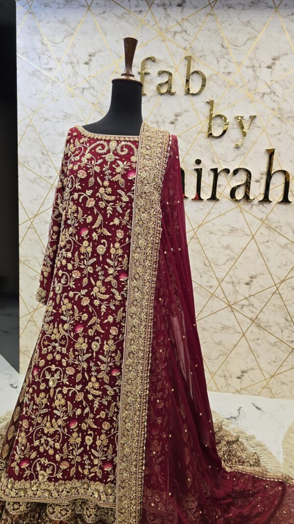 Reddish Maroon Pakistani Bridal Barat Set