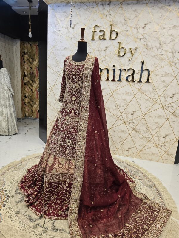 Red Bridal Lehnga Fully Handmade Embroidered