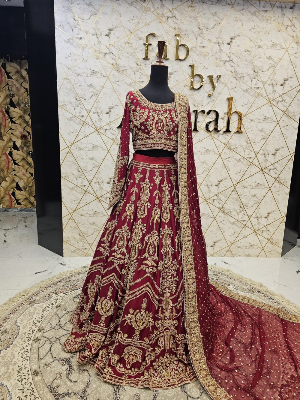 Reddish Mehroon Bridal Lehnga Set