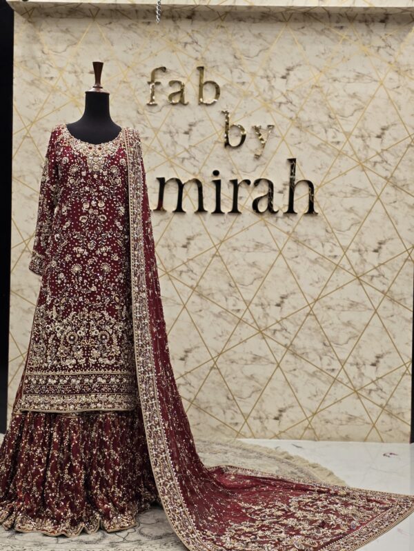 Red Pakistani Bridal Farshi Lehnga Set