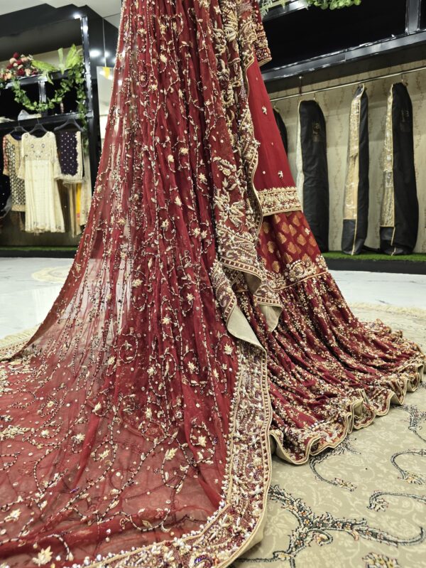 Red Pakistani Bridal Farshi Lehnga Set