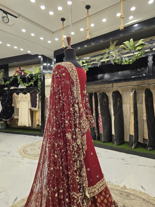 Red Pakistani Bridal Farshi Lehnga Set