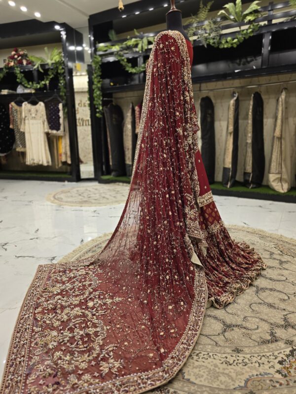 Red Pakistani Bridal Farshi Lehnga Set