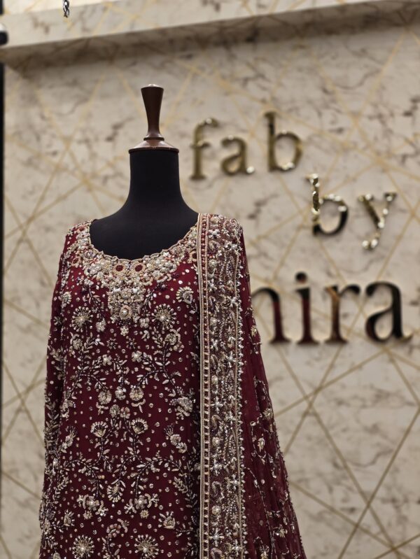 Red Pakistani Bridal Farshi Lehnga Set