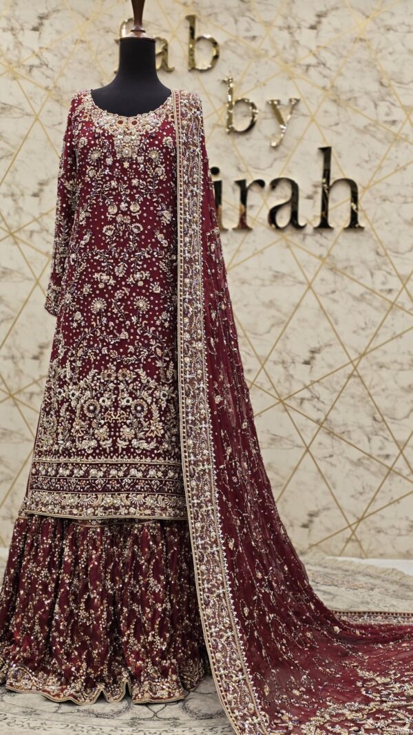 Red Pakistani Bridal Farshi Lehnga Set