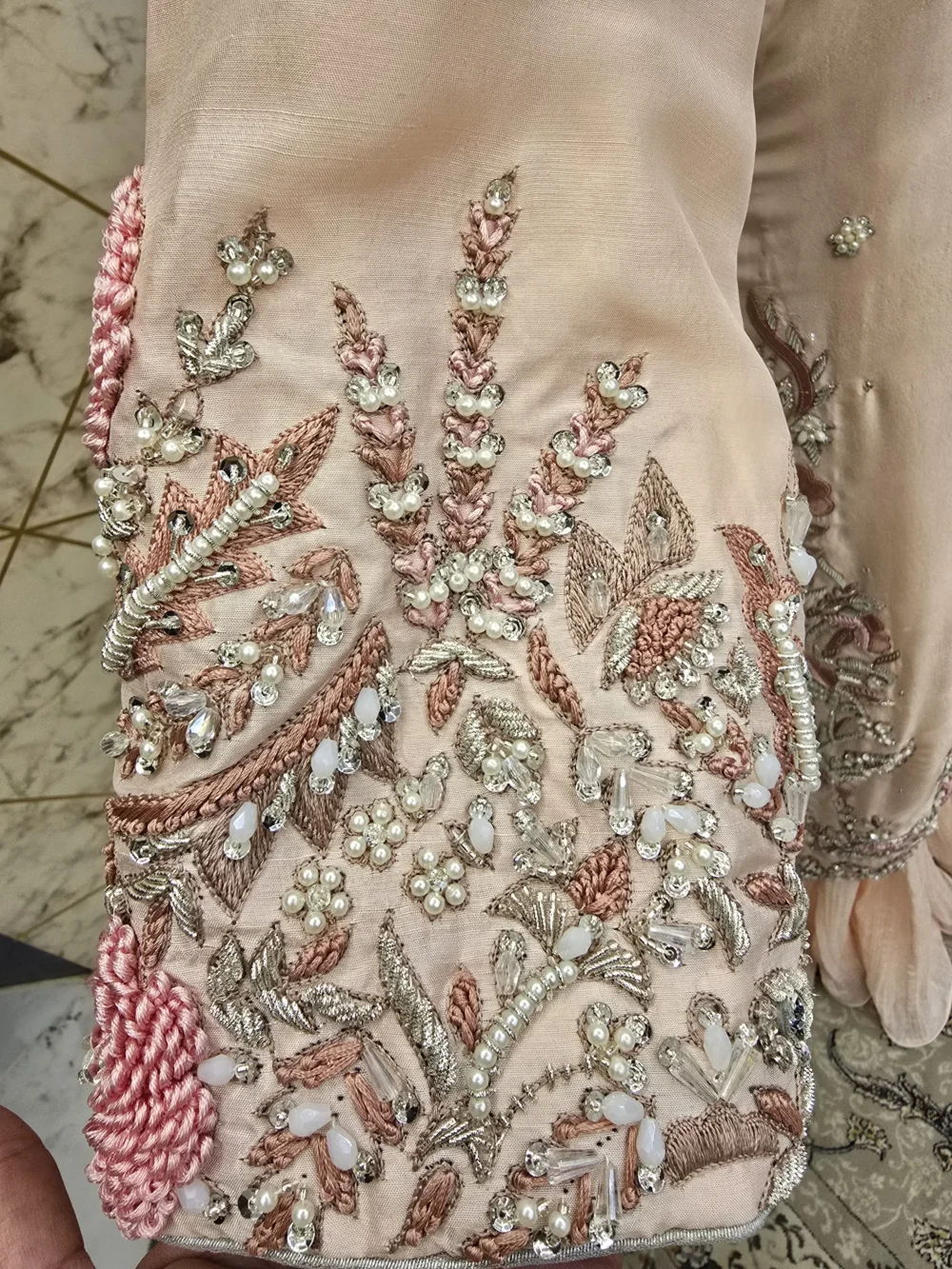 Light Pink Long Shirt with Crush Sharara