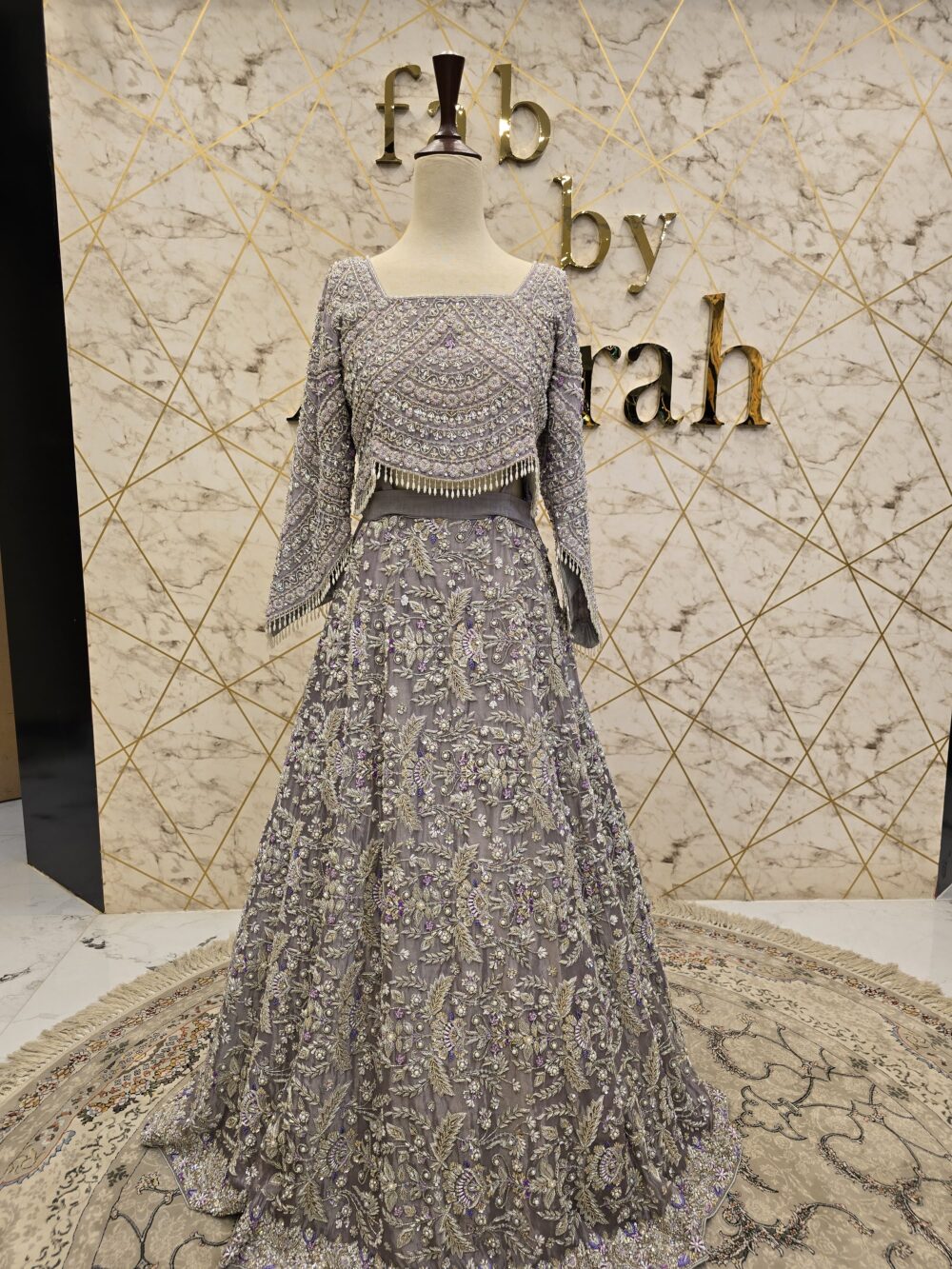 Hand-Embroidered Pakistani Bridal Lehenga