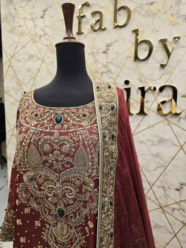 Reddish Mehroon Raw Silk Shirt