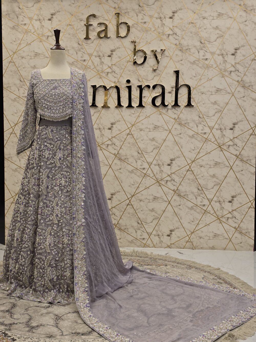 Hand-Embroidered Pakistani Bridal Lehenga