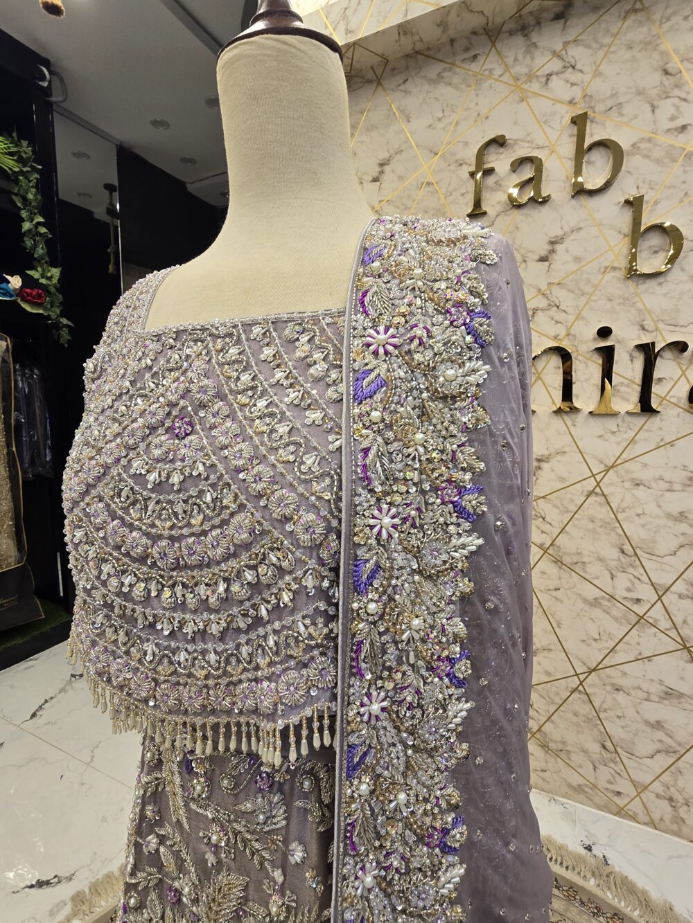 Hand-Embroidered Pakistani Bridal Lehenga