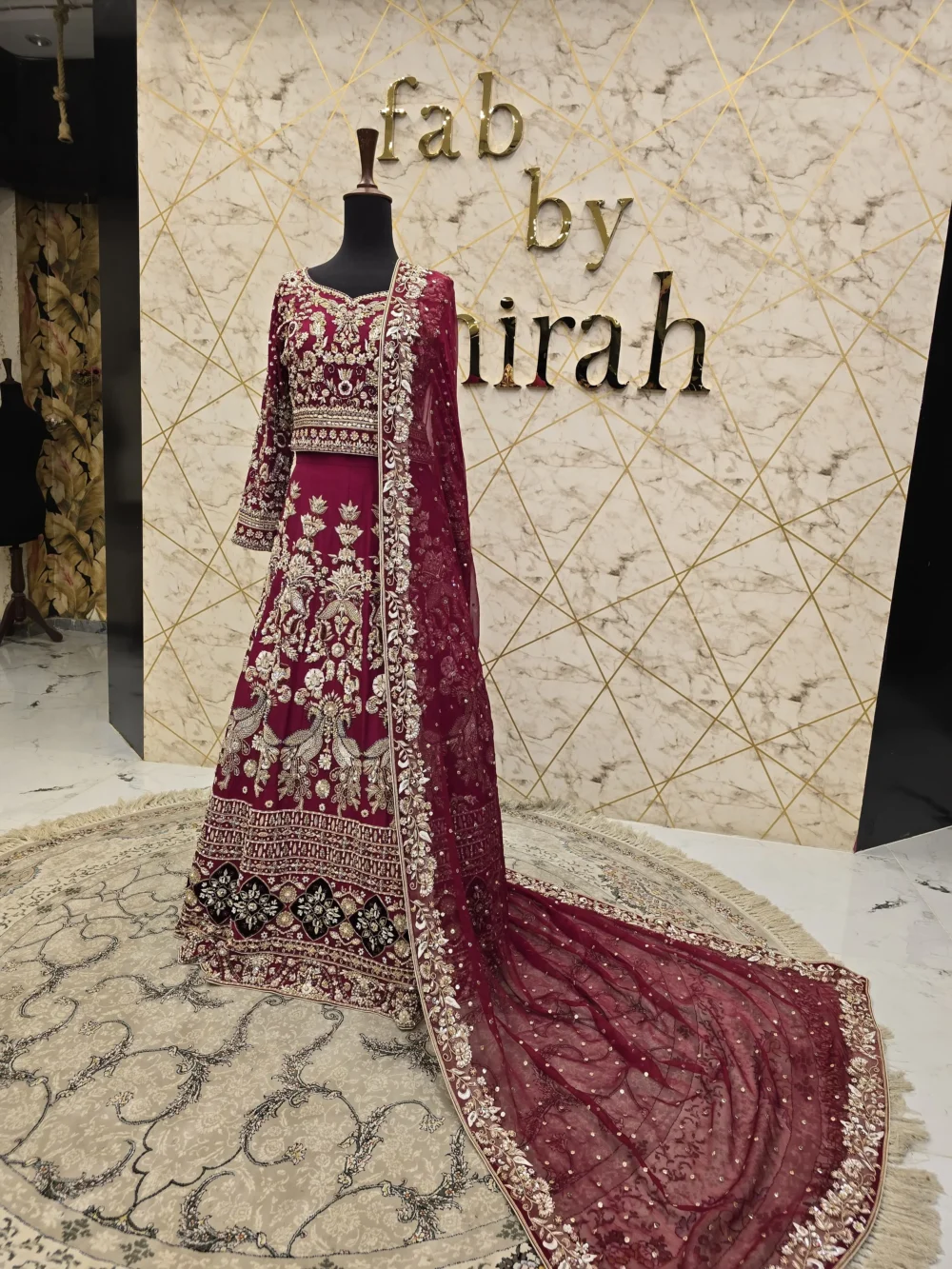 Regal Reddish Mehroon Bridal Lehenga for Barat