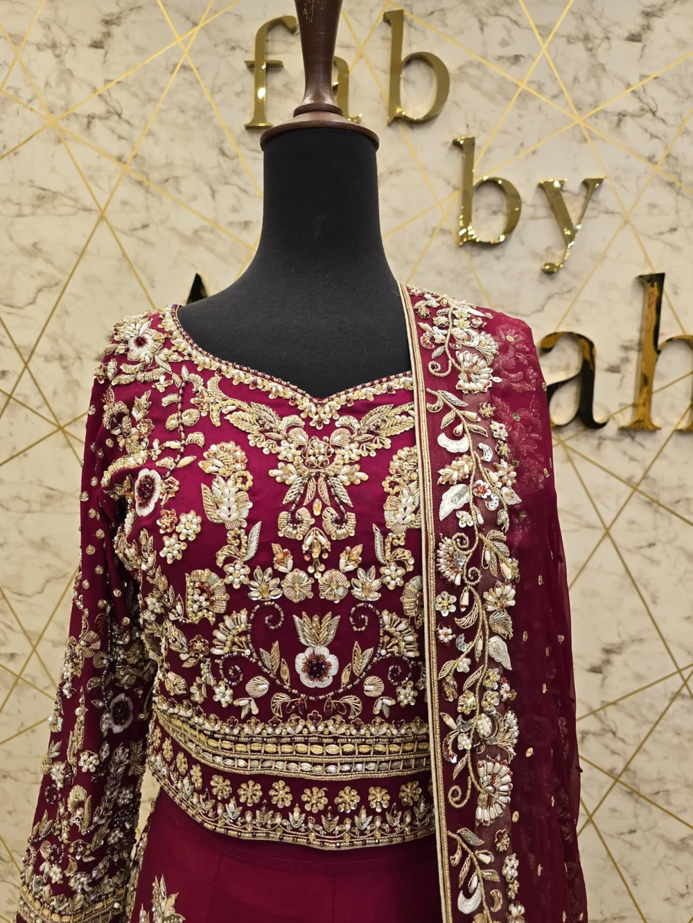 Regal Reddish Mehroon Bridal Lehenga for Barat