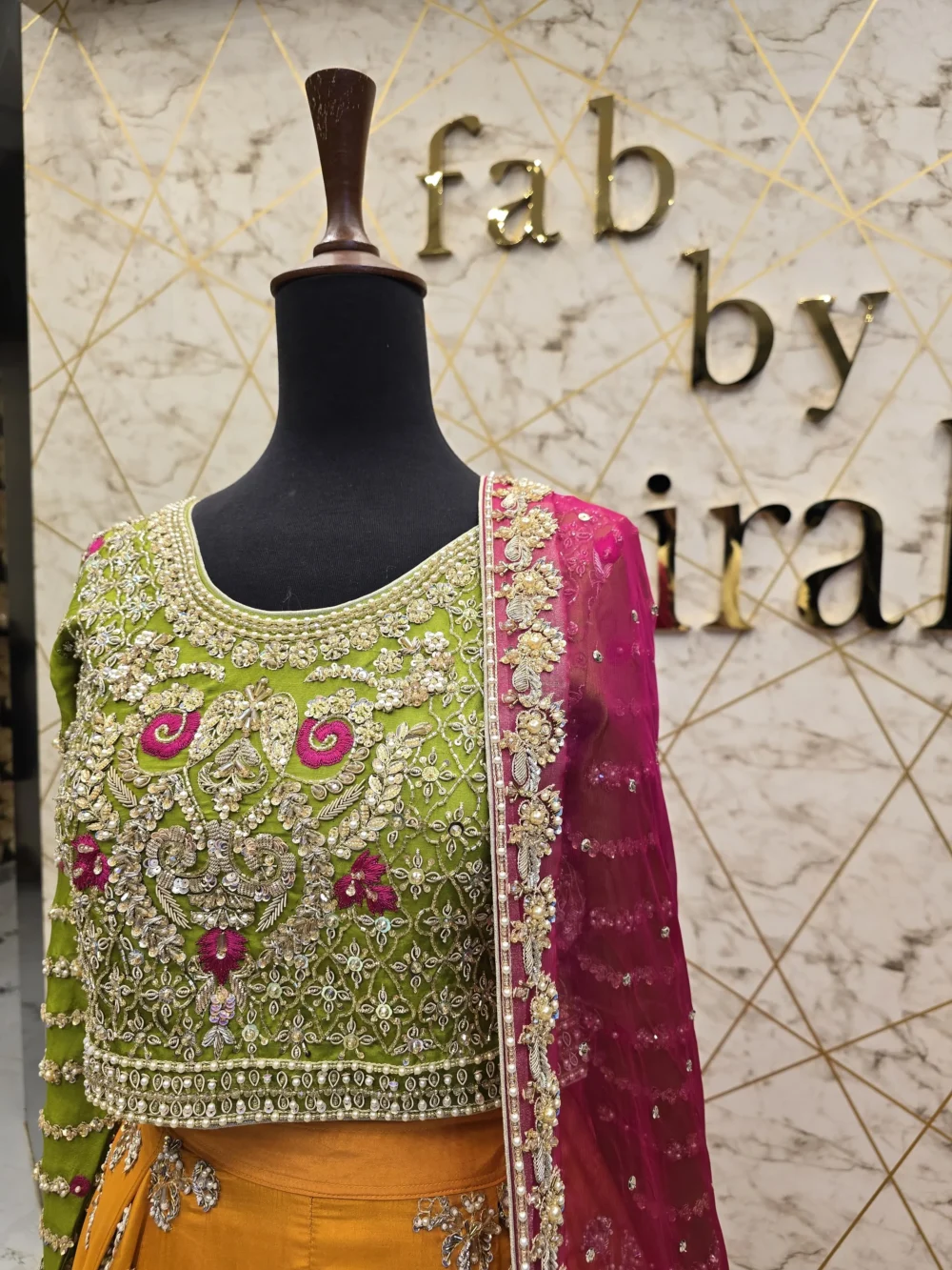 Orange Bridal Lehenga for Mehndi