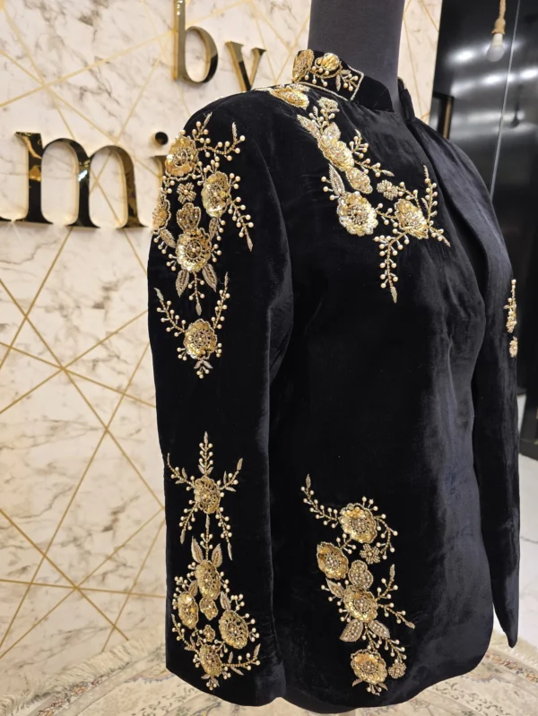 Luxurious Hand-Embroidered Velvet Coat