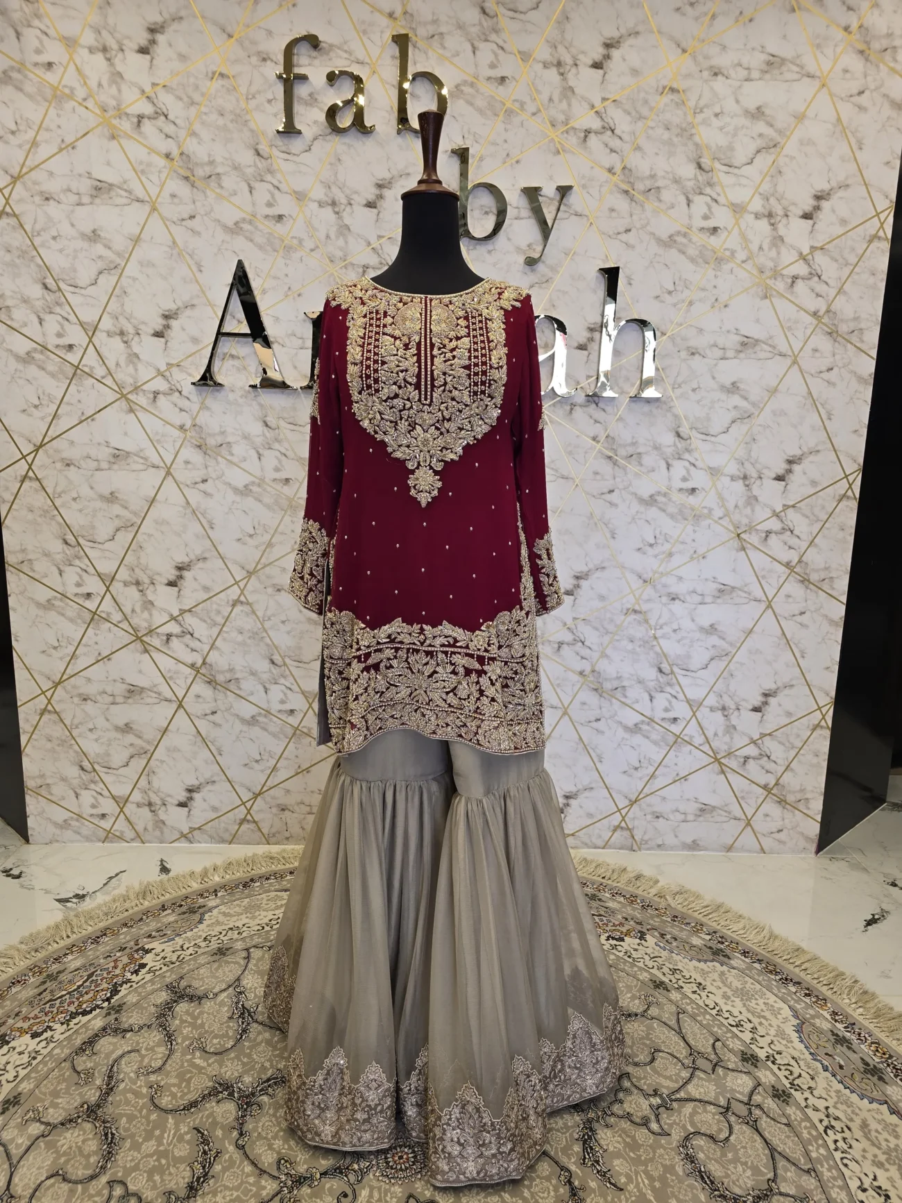 Reddish Mehroon Nikkah Dress