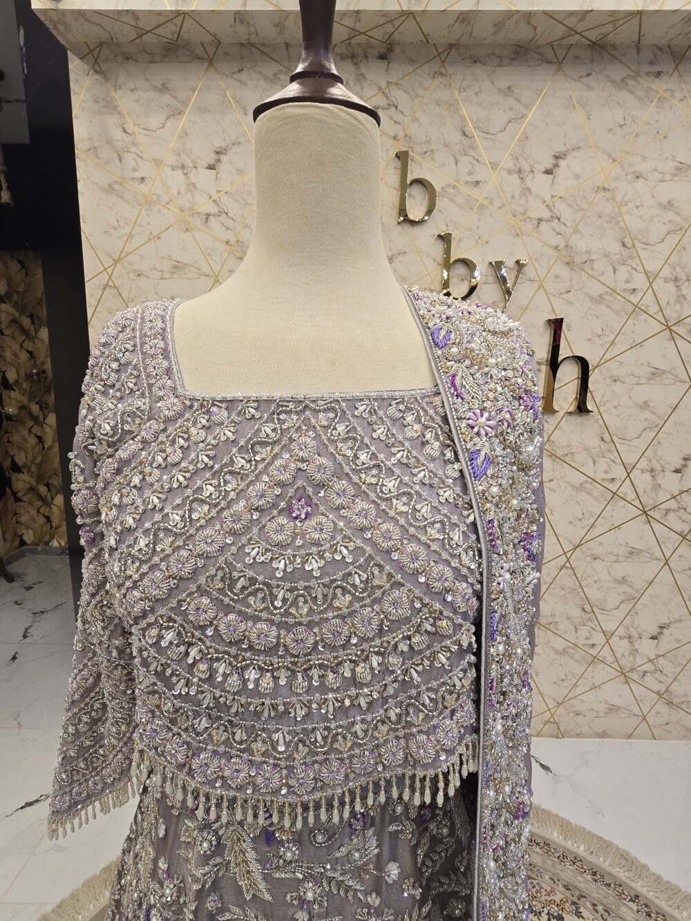 Hand-Embroidered Pakistani Bridal Lehenga