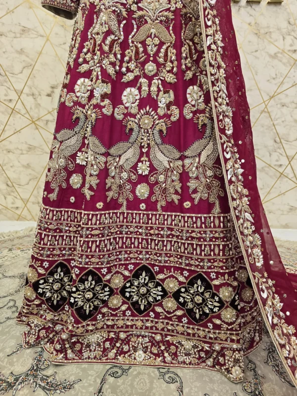 Regal Reddish Mehroon Bridal Lehenga for Barat