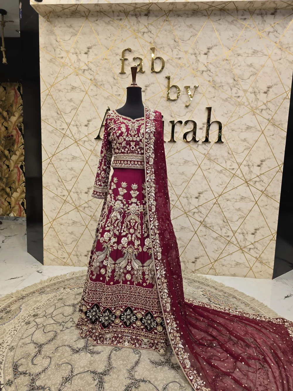 Regal Reddish Mehroon Bridal Lehenga for Barat