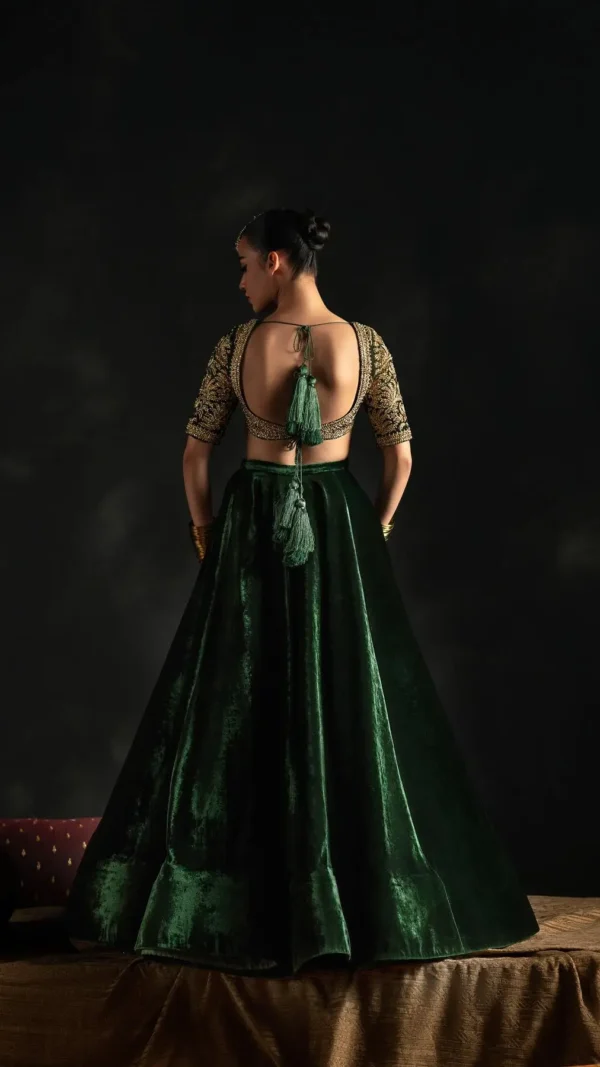 Luxurious Velvet Lehnga with Crinkle Chiffon Dupatta