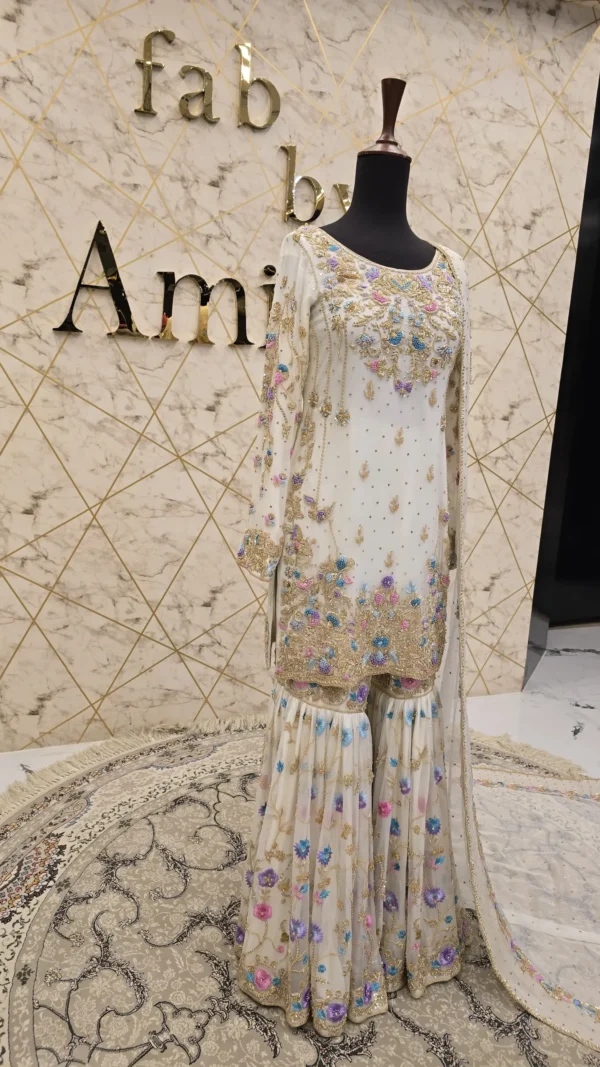 Off-White Nikkah Dress on Pure Crinkle Chiffon