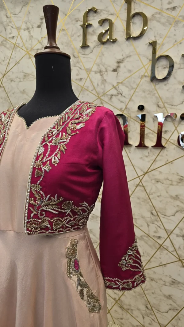 Regal Raw Silk Maxi with Embroidered Jacket