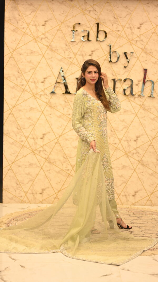 Light Green Khadi Net Long Shirt