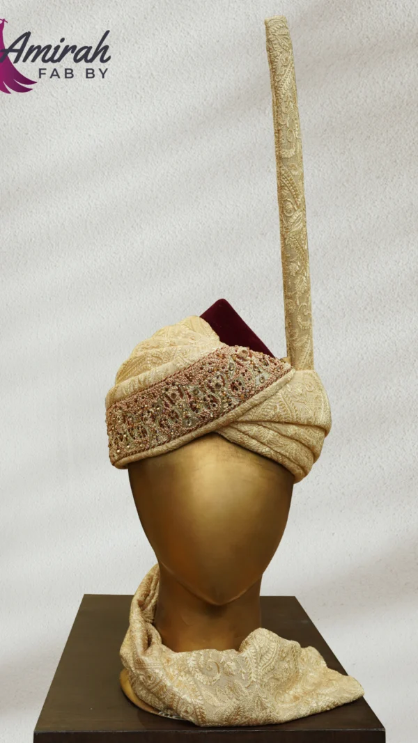 Regal Golden Groom's Turban