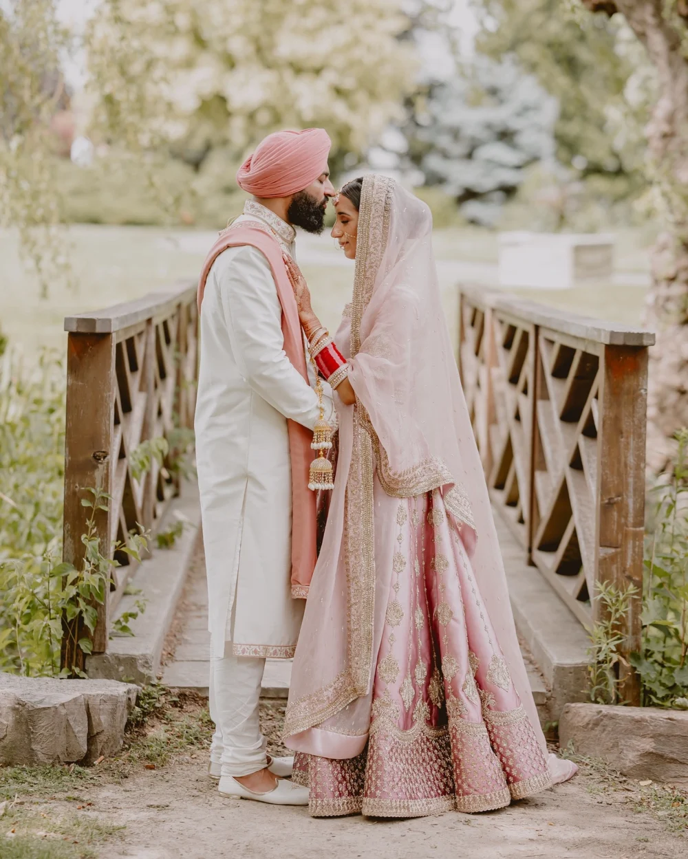 Hand-Embroidered Raw Silk Dress for Barat